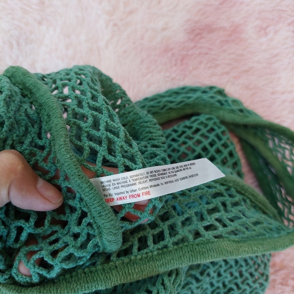 Urban Outfitters Sunflower Crochet Green Fishnet Open‎ Shoulder Bag - Picture 7 of 9